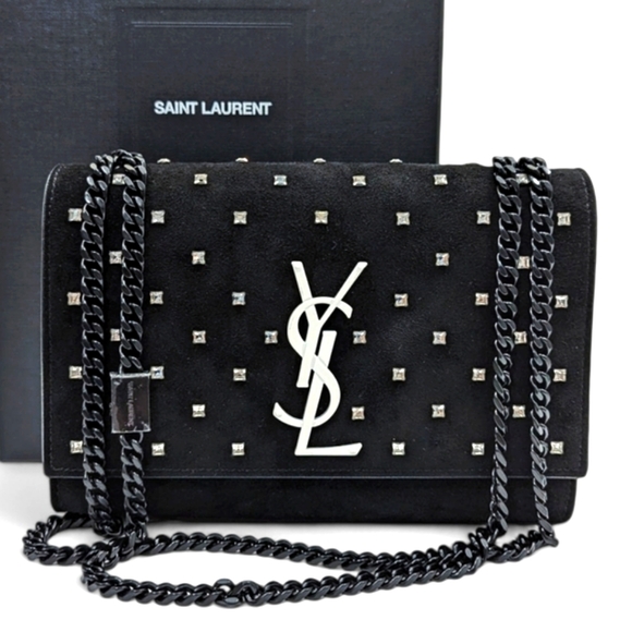 Saint Laurent Handbags - ✨️💎Authentic Saint Laurent Kate Crystal Embellished Suede & Leather Bag